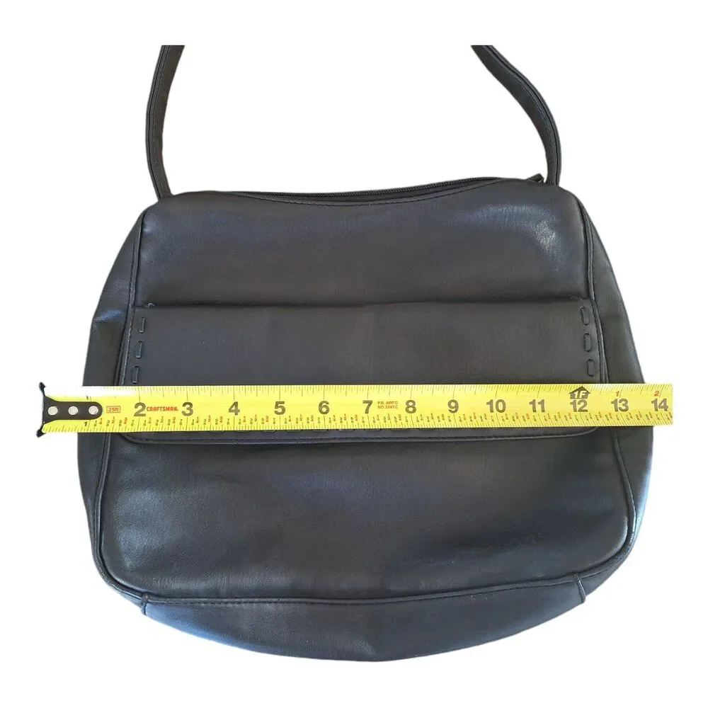 Liz Claiborne Crossbody Handbag Black Purse Pocketbook Y2K Shoulder Bag Roomy